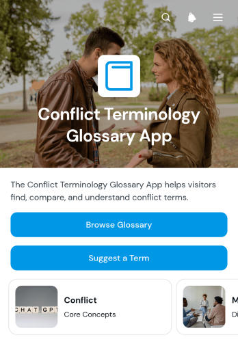 Conflict Terminology Glossary App Template