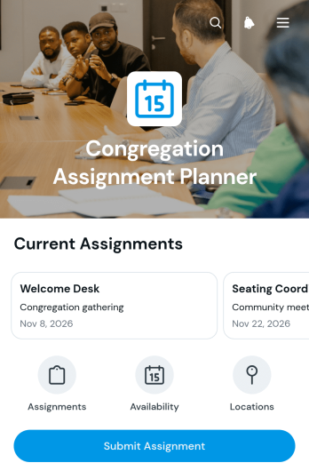 Congregation Assignment Planner App Template