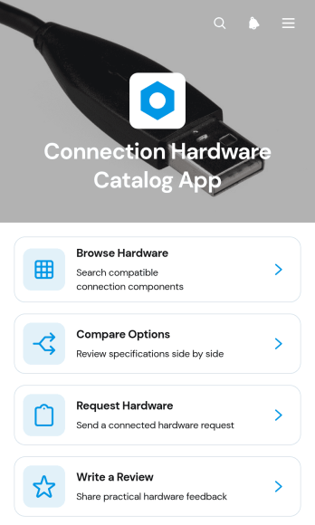 Connection Hardware Catalog App Template