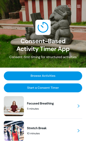 Consent-Based Activity Timer App Template