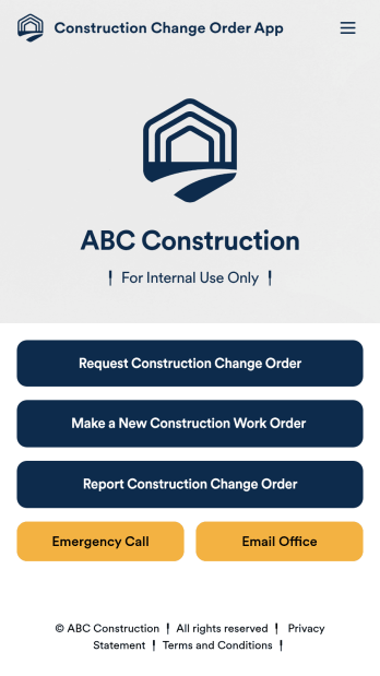 Construction Change Order App Template