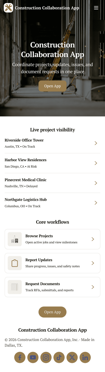 Construction Collaboration App Template
