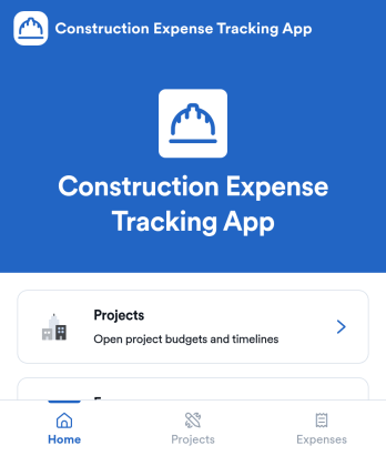 Construction Expense Tracking App Template