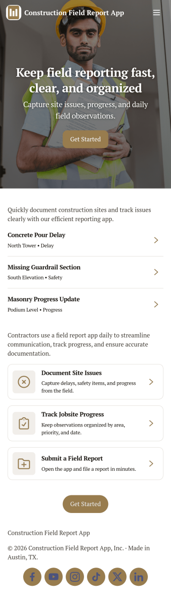 Construction Field Report App Template