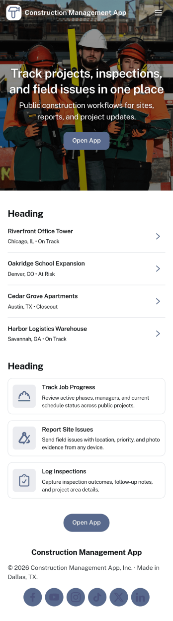 Construction Management App Template