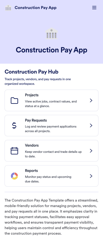 Construction Pay App Template