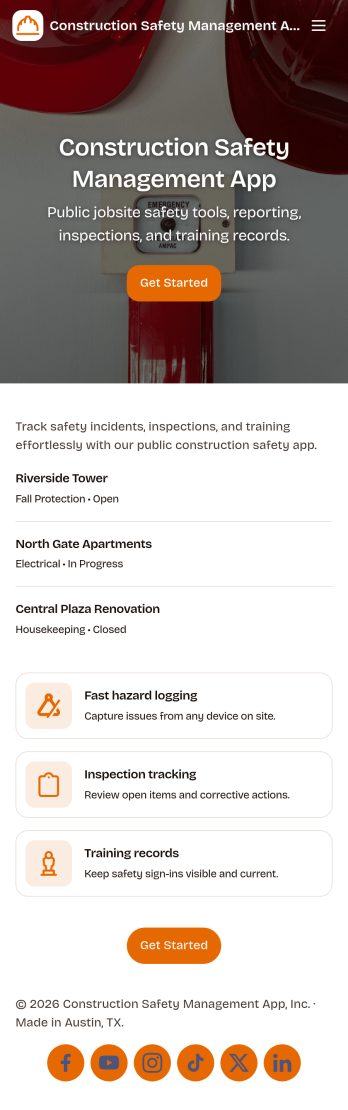 Construction Safety Management App Template