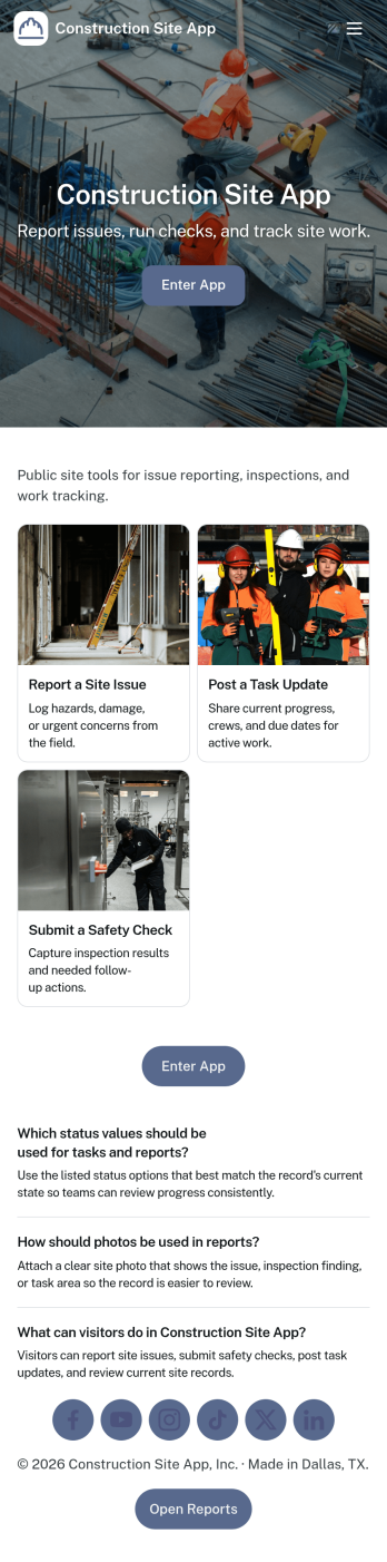 Construction Site App Template