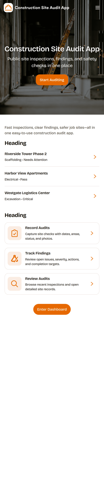 Construction Site Audit App Template