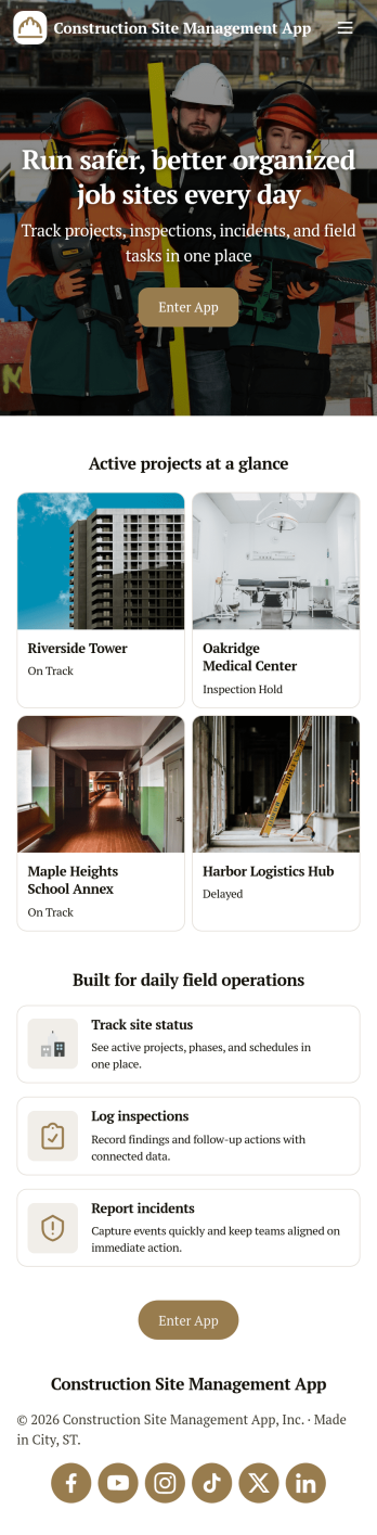 Construction Site Management App Template