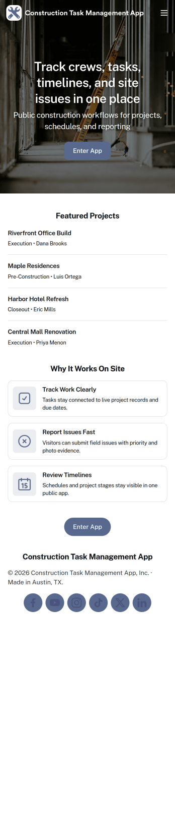 Construction Task Management App Template