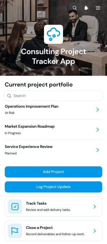 Consulting Project Tracker App Template