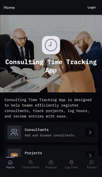 Consulting Time Tracking App Template