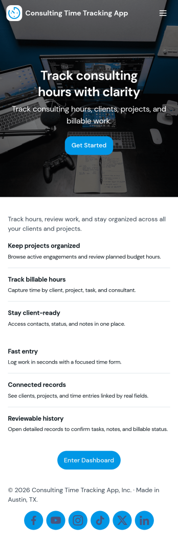 Consulting Time Tracking App Template