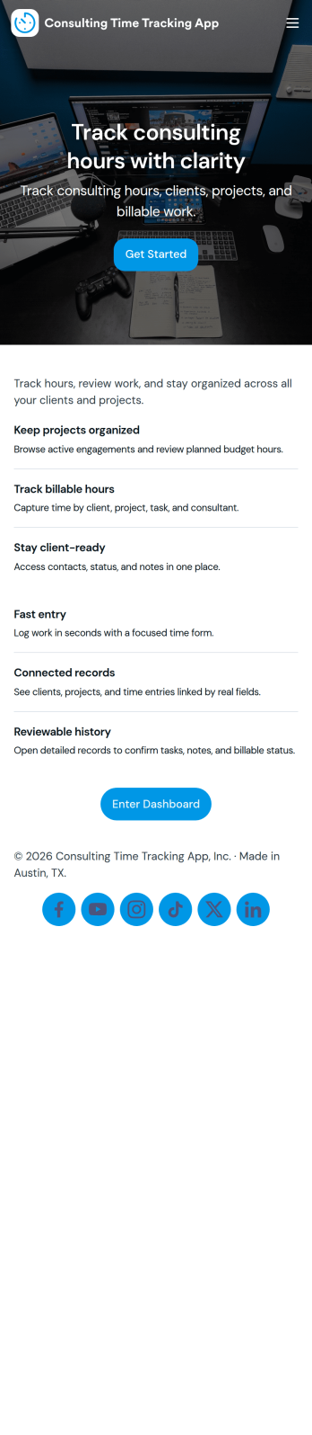 Consulting Time Tracking App Template
