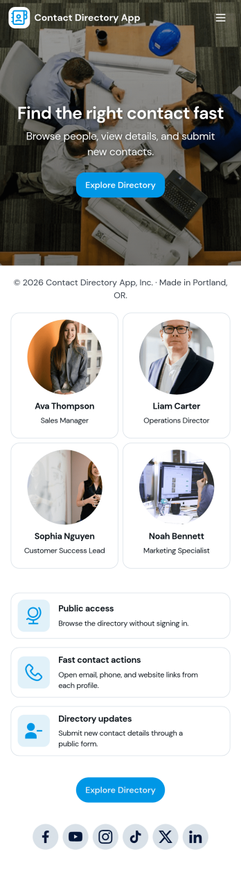 Contact Directory App Template