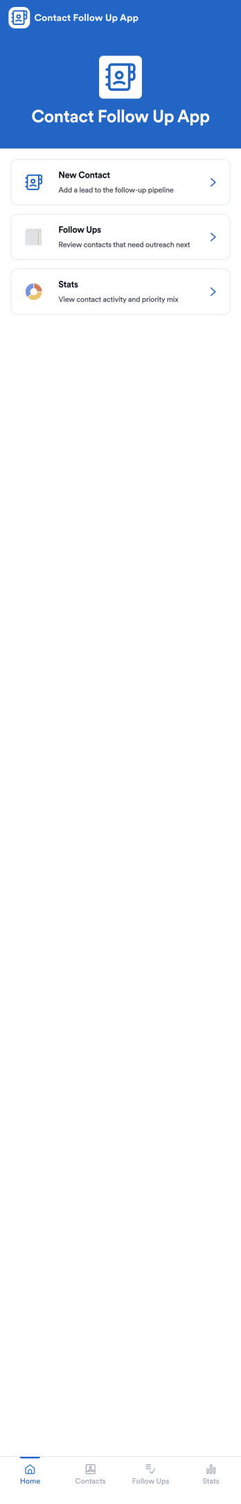 Contact Follow Up App Template