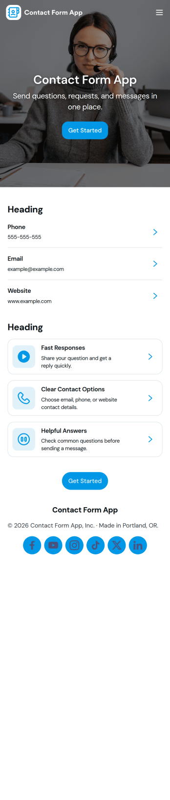 Contact Form App Template