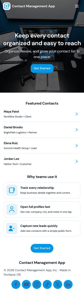 Contact Management App Template