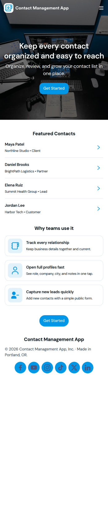 Contact Management App Template