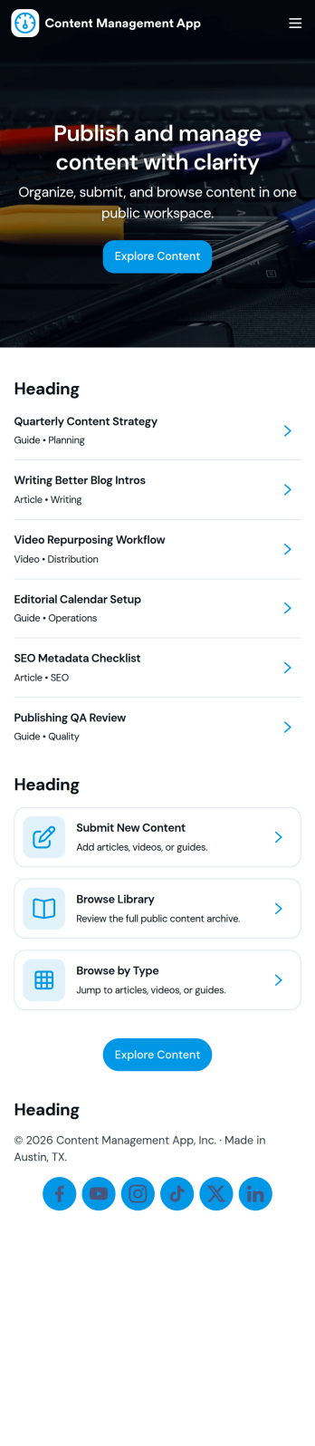 Content Management App Template