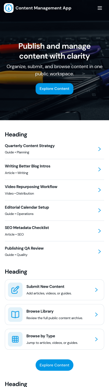 Content Management App Template