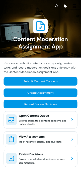 Content Moderation Assignment App Template