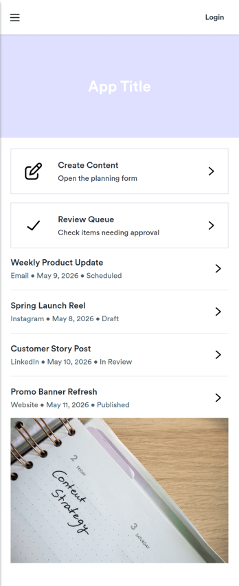 Content Schedule App Template