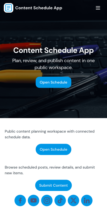 Content Schedule App Template