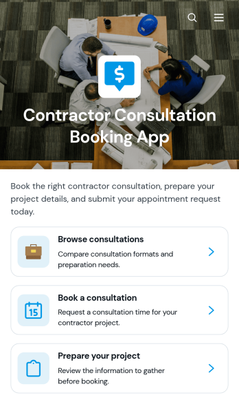 Contractor Consultation Booking App Template