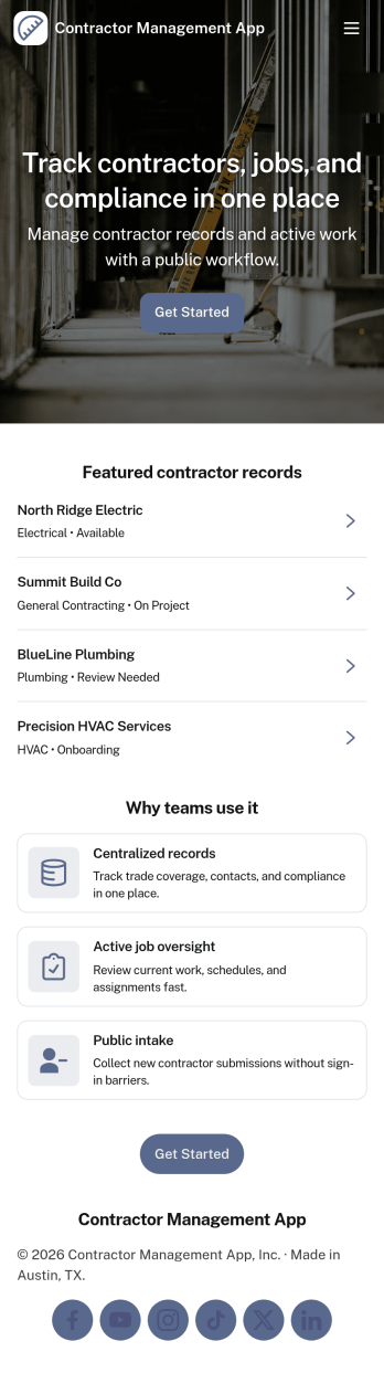 Contractor Management App Template