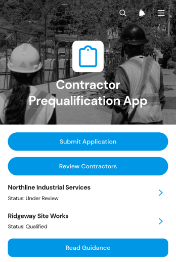 Contractor Prequalification App Template