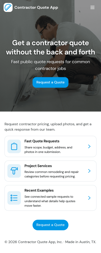 Contractor Quote App Template