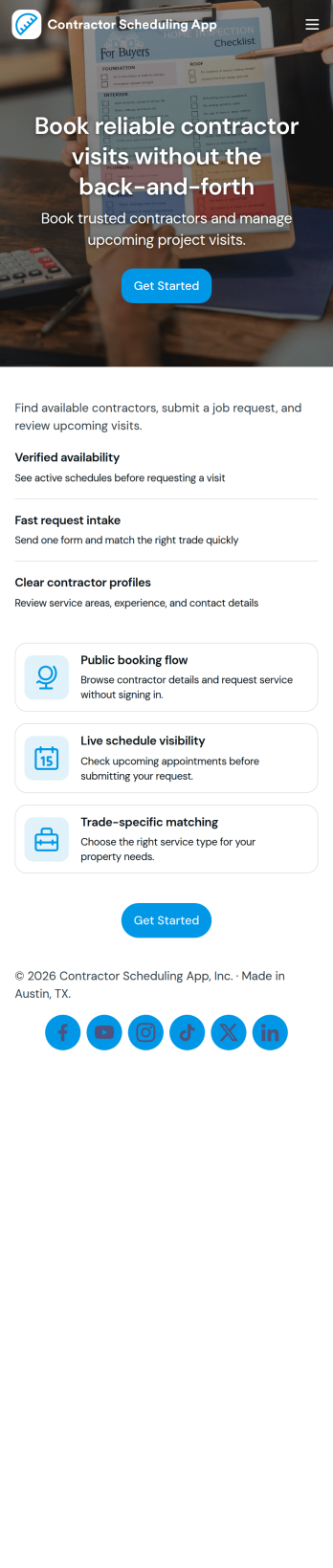 Contractor Scheduling App Template