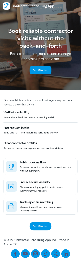 Contractor Scheduling App Template