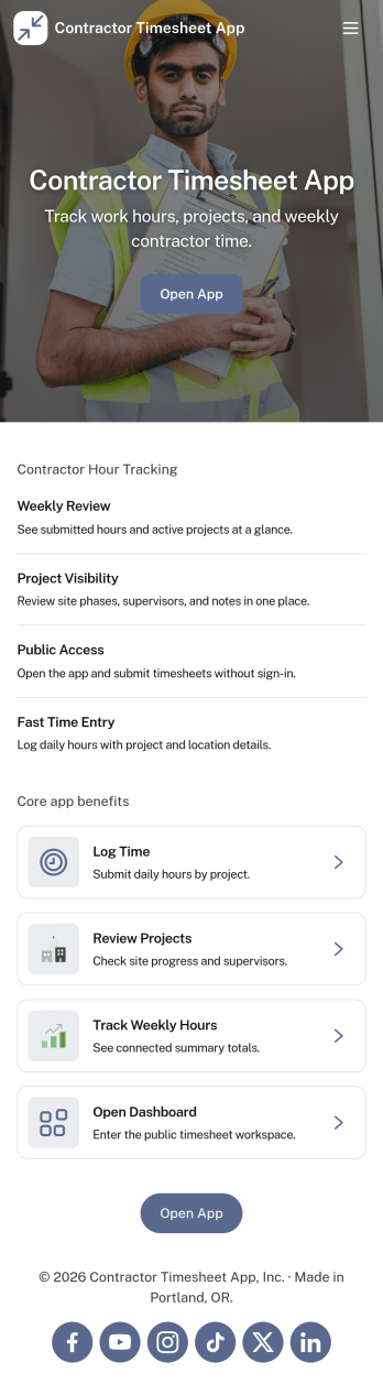 Contractor Timesheet App Template