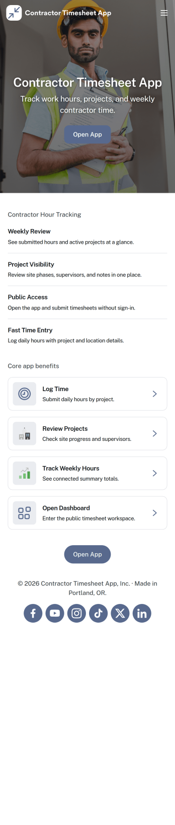 Contractor Timesheet App Template