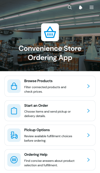 Convenience Store Ordering App Template