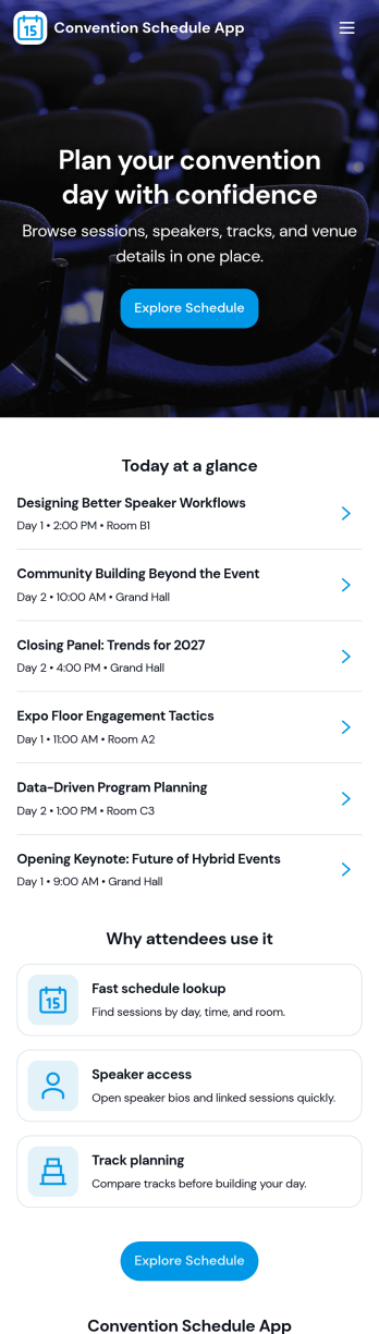 Convention Schedule App Template