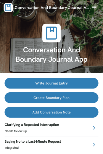 Conversation And Boundary Journal App Template