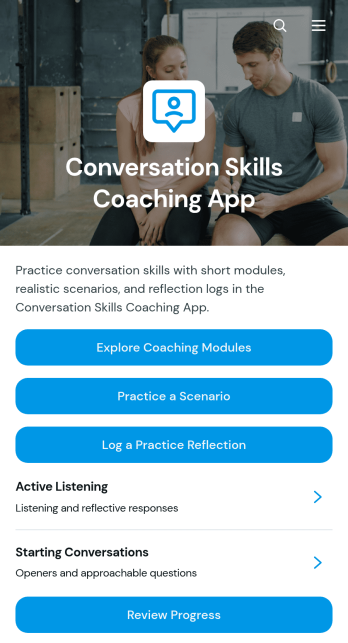Conversation Skills Coaching App Template