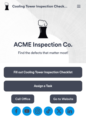 Cooling Tower Inspection Checklist App Template