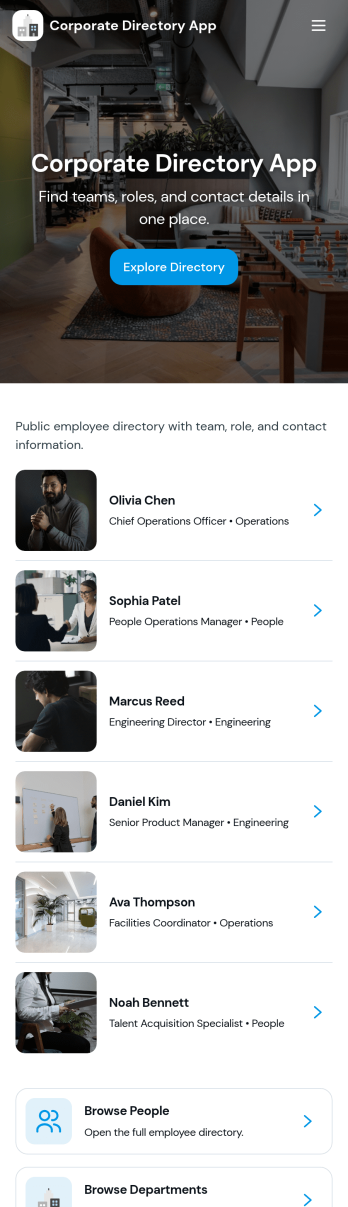 Corporate Directory App Template