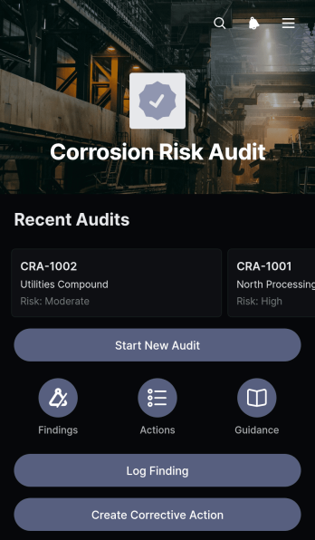 Corrosion Risk Audit App Template
