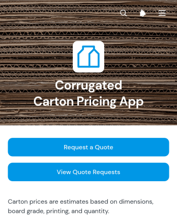 Corrugated Carton Pricing App Template