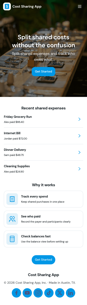 Cost Sharing App Template
