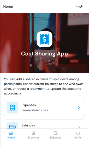 Cost Sharing App Template