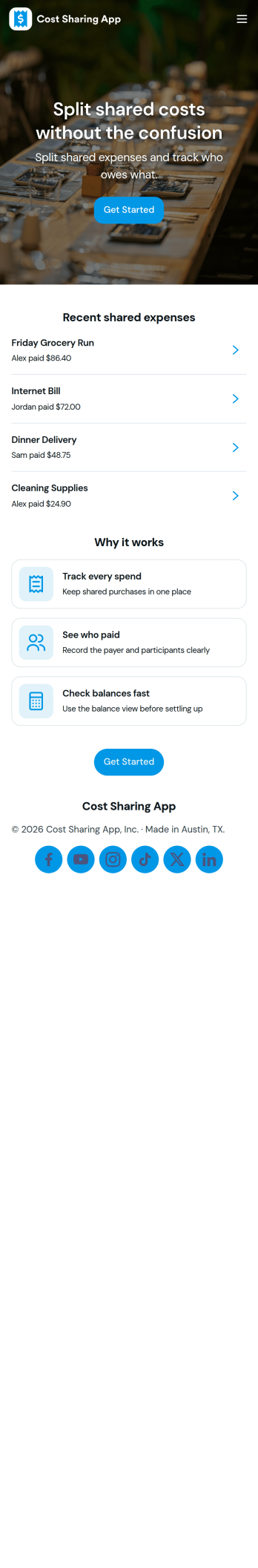 Cost Sharing App Template