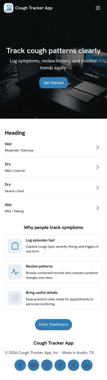 Cough Tracker App Template