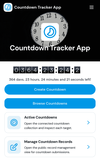 Countdown Tracker App Template